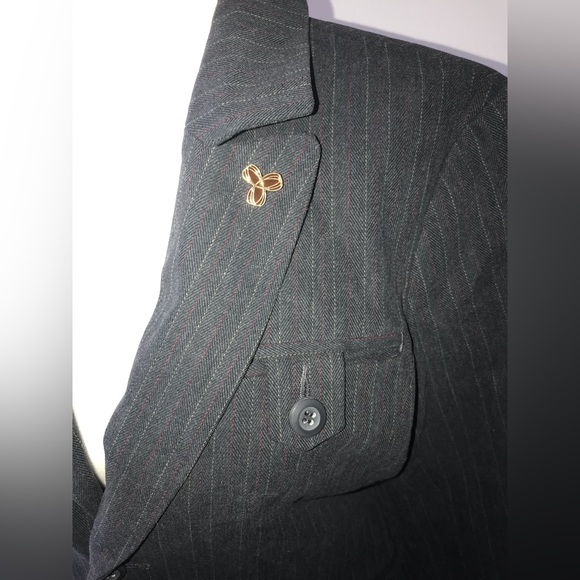 Vintage 90/00’s TNA herringbone three button blazer, SZ Medium/Colour Coal - Picture 2 of 6